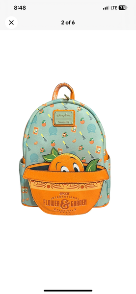 Disney Epcot Orange Bird Flower and Garden Festival Loungefly Mini Backpack 2024