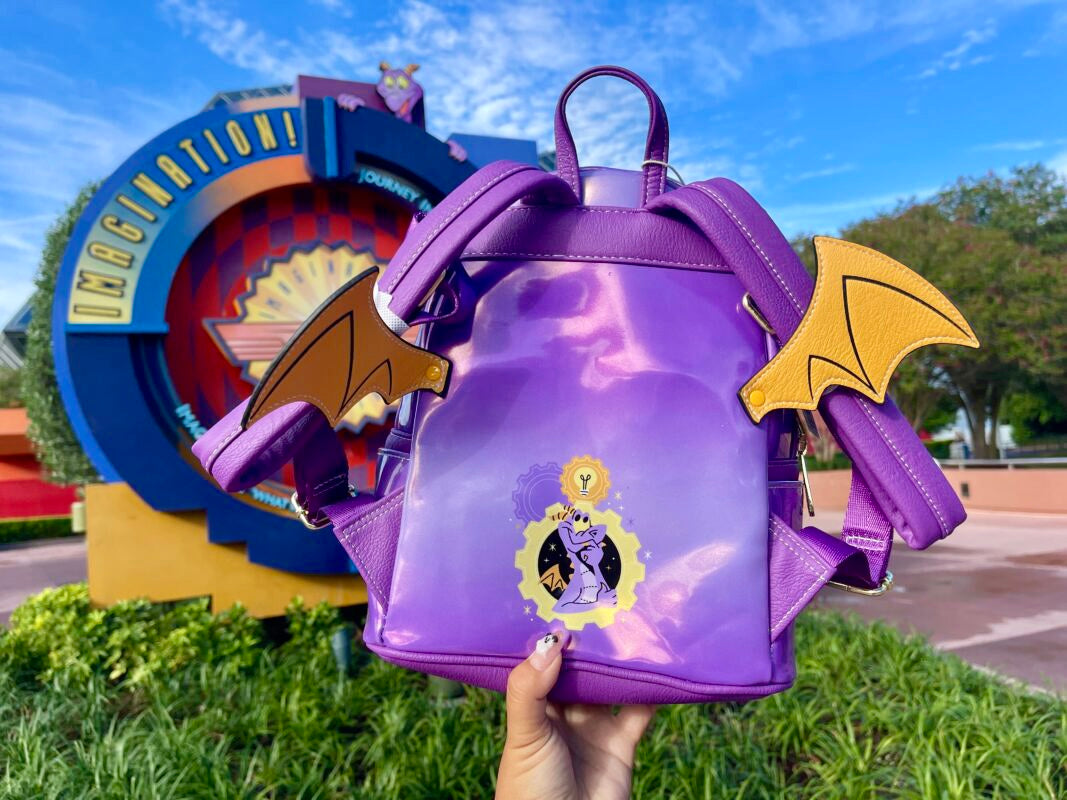 epcot mini backpack Disney Parks Epcot Spark Of Imagination Purple Figment Wings Loungefly – mouse secrets