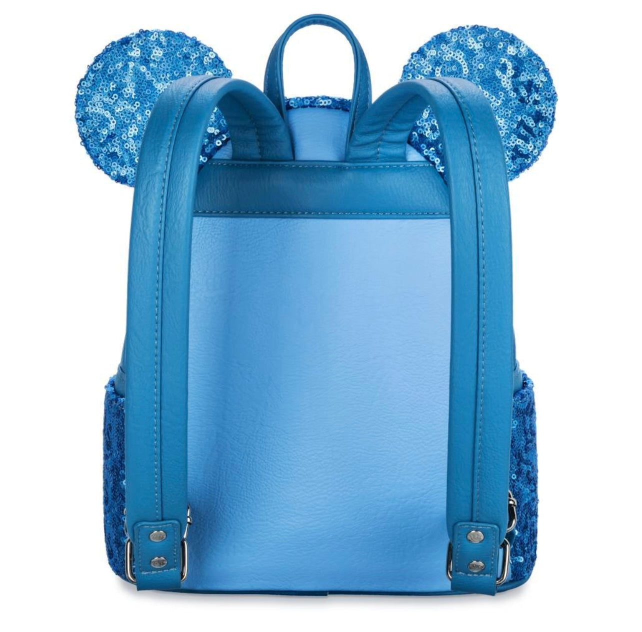 Disney Parks Loungefly Mini Backpack Blue Sequin Minnie Mouse Hydrangea