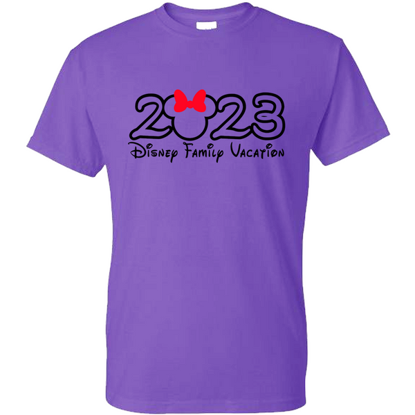 2023 Disney Matching Shirts, Disney Matching Shirts, Minnie Mouse Bow Shirt, Free Personalization! Screen Printed!