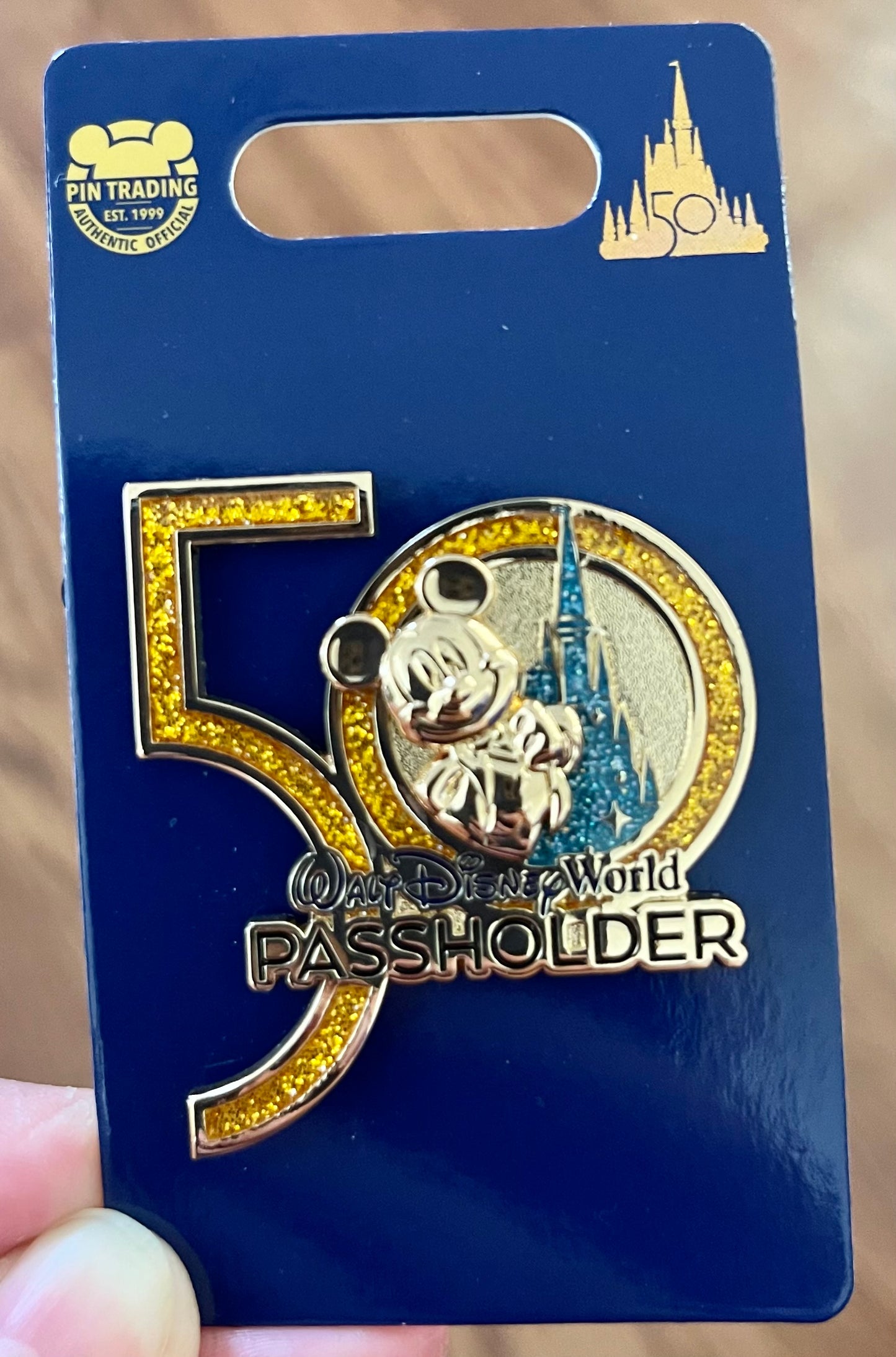 Disney World Parks 50th Anniversary Mickey Mouse Castle Passholder Pin 2021