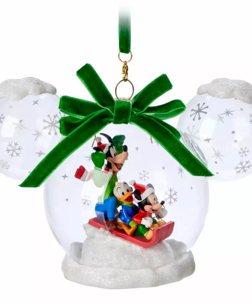Disney parks Sketchbook Mickey and Friends Glass Dome Christmas Ornament