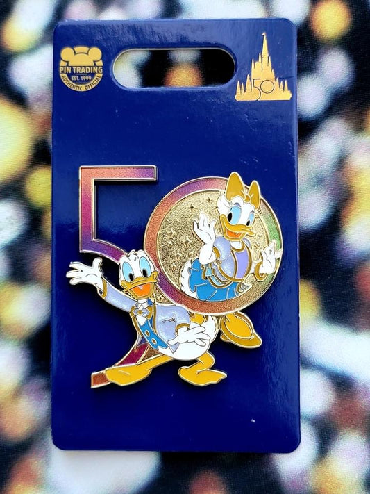 Disney 50th Anniversary Donald and Daisy Walt Disney World 2021 Pin