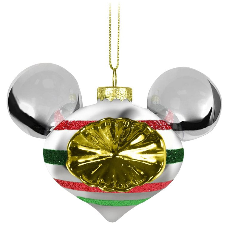 MickeyDisney Mouse Icon Glass Droplet Ornament Set