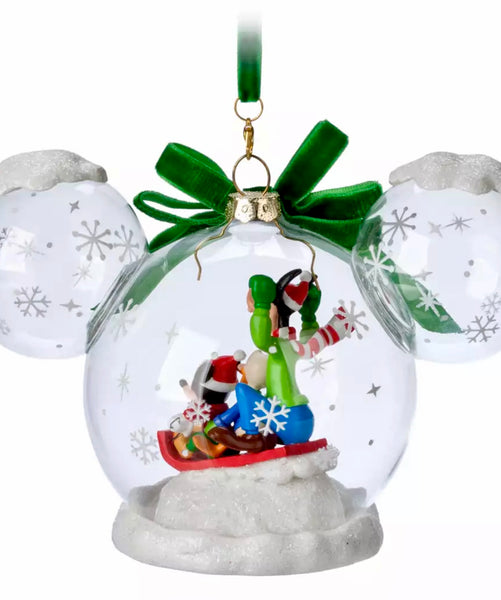 Disney parks Sketchbook Mickey and Friends Glass Dome Christmas Ornament