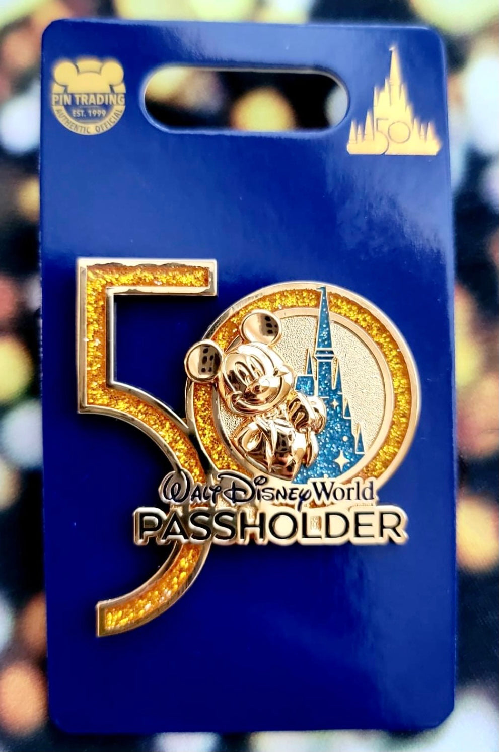 Disney World Parks 50th Anniversary Mickey Mouse Castle Passholder Pin 2021