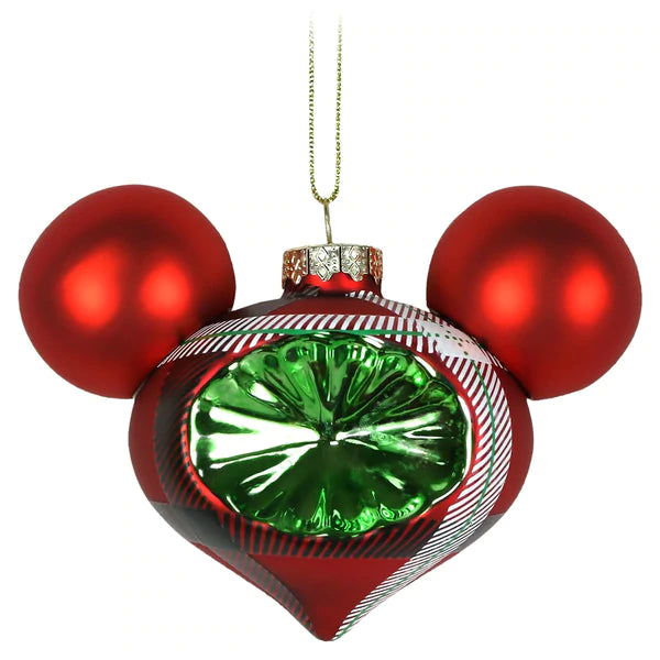 MickeyDisney Mouse Icon Glass Droplet Ornament Set