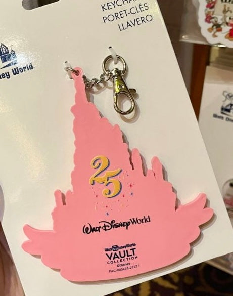 Disney Parks 2023 Vault 25th Magic Kingdom Cinderella Castle Cake Jumbo Keychain
