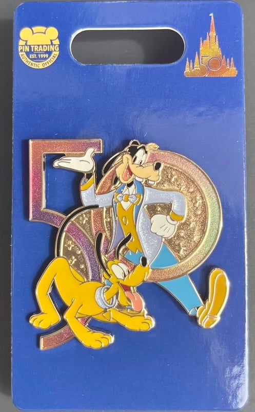 Disney 50th Anniversary Goofy and Pluto Walt Disney World 2021 Pin