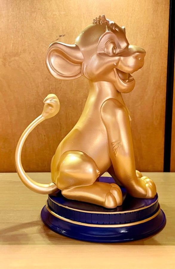 Disney World 50th Anniversary Lion King Simba Gold Statue Figurine