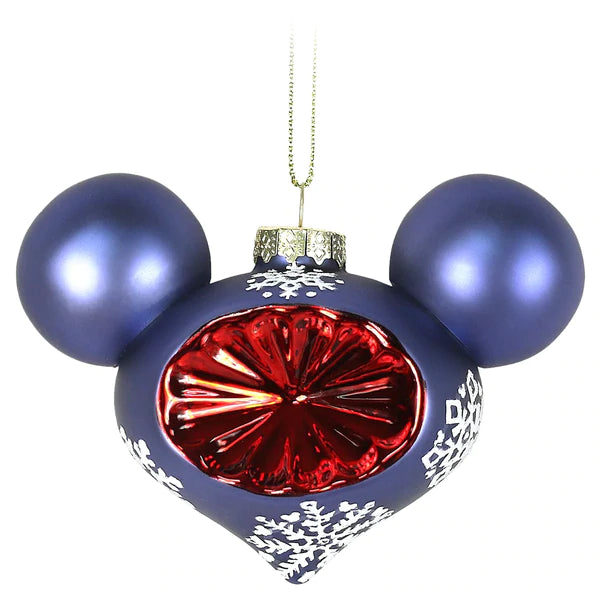 MickeyDisney Mouse Icon Glass Droplet Ornament Set