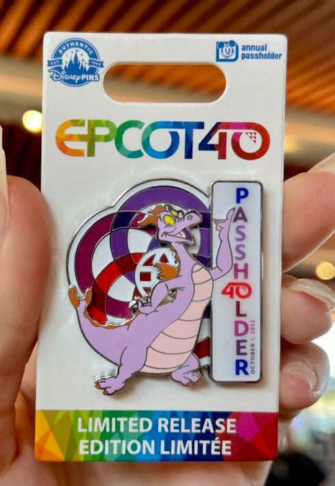 Disney Parks 2022 Epcot 40th Anniversary Figment Passholder LR Pin