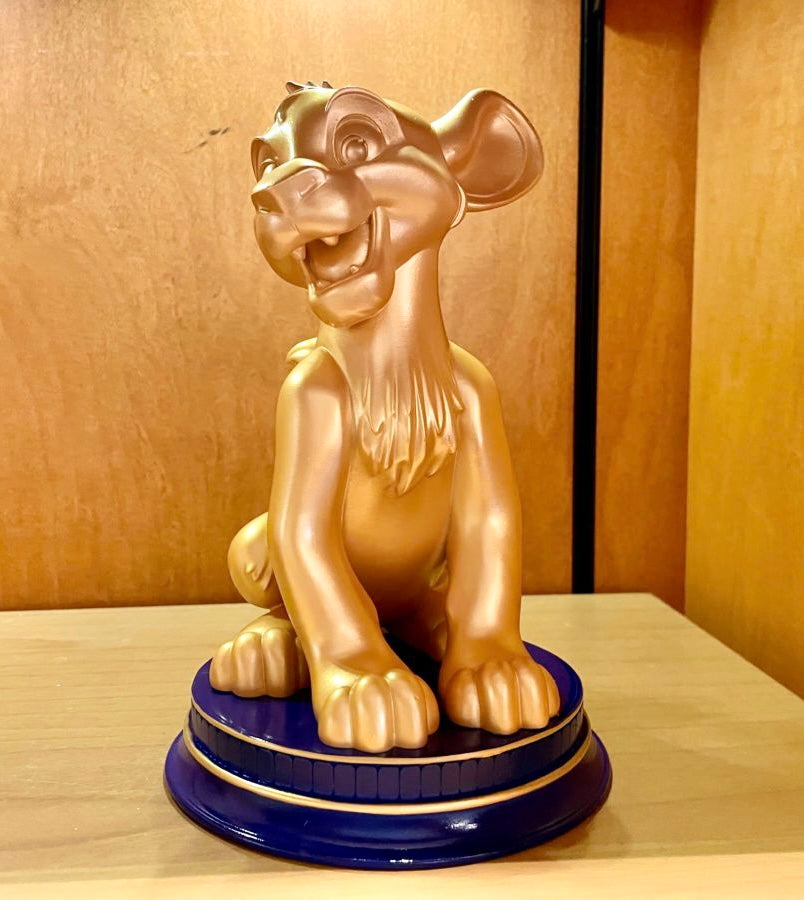 Disney World 50th Anniversary Lion King Simba Gold Statue Figurine