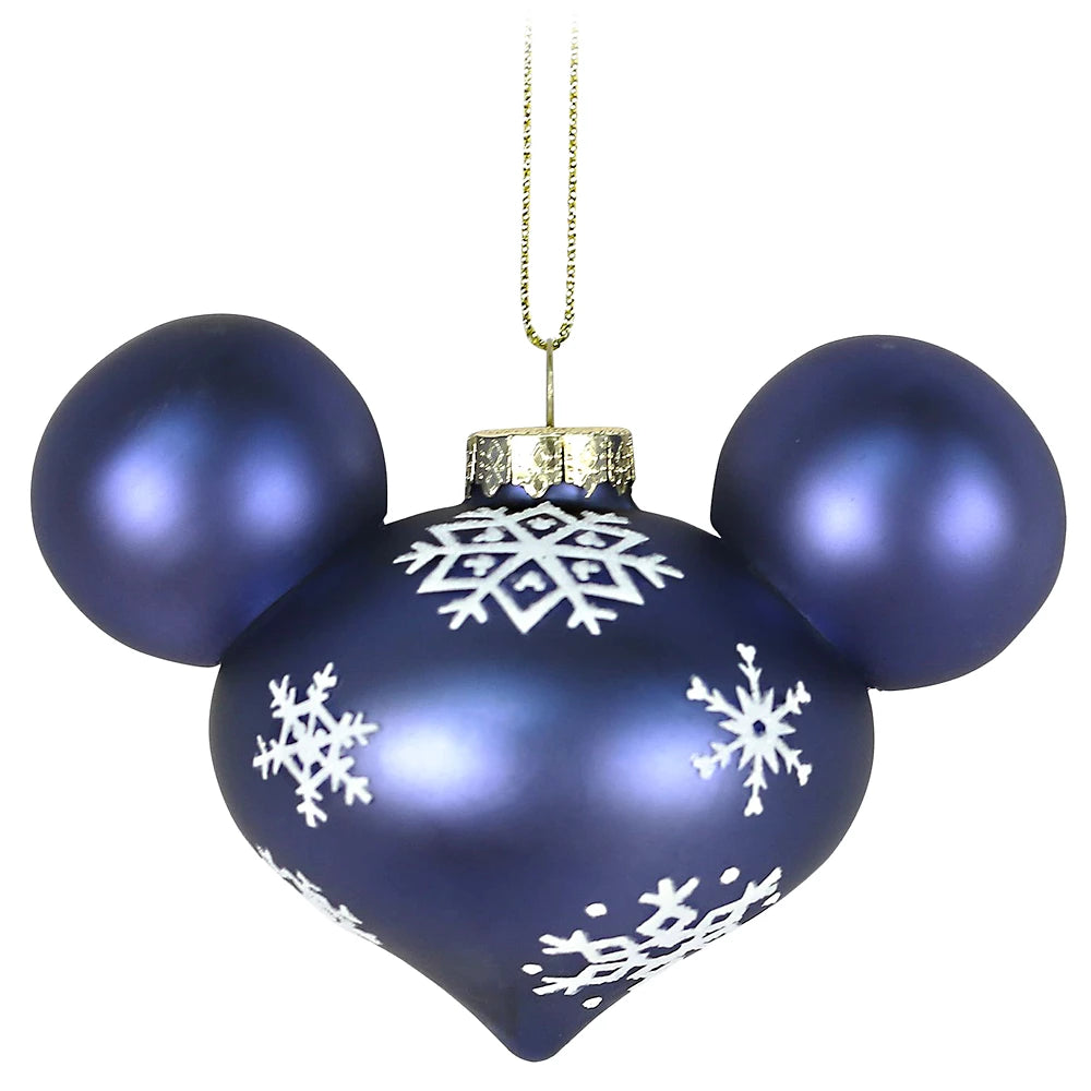 MickeyDisney Mouse Icon Glass Droplet Ornament Set