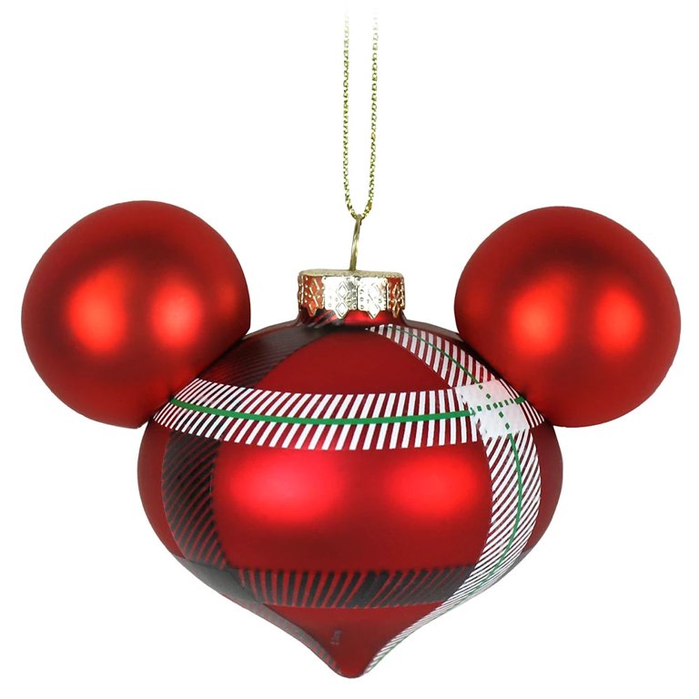 MickeyDisney Mouse Icon Glass Droplet Ornament Set