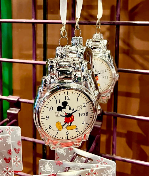 Disney Parks Mickey Mouse Watch Since 1928 Glass Sketchbook Ornament 2022