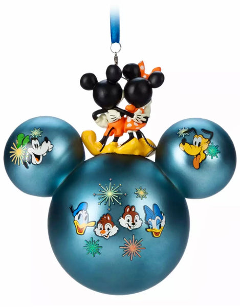 Disney World Mickey and Minnie Mouse Icon Glass Ball Ornament 2023