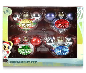 MickeyDisney Mouse Icon Glass Droplet Ornament Set