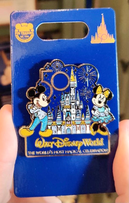 Disney 50th Anniversary Mickey And Minnie Cinderella Castle Walt Disney World 2021 Pin