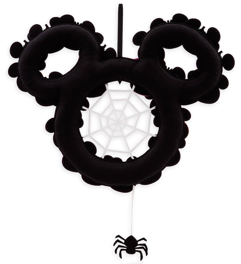 Disney Parks 2021 Minnie Mouse Pumpkin Spider Web Halloween Wreath