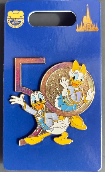 Disney 50th Anniversary Donald and Daisy Walt Disney World 2021 Pin