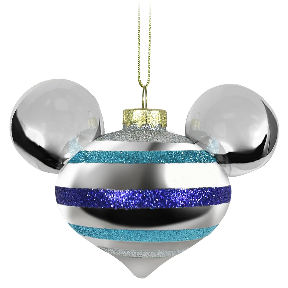 MickeyDisney Mouse Icon Glass Droplet Ornament Set