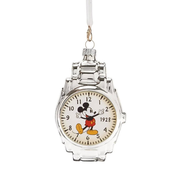 Disney Parks Mickey Mouse Watch Since 1928 Glass Sketchbook Ornament 2022