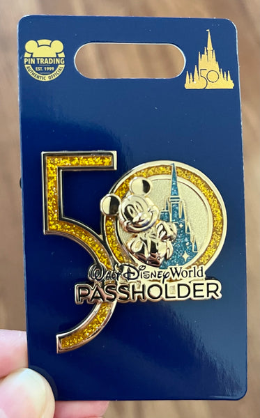 Disney World Parks 50th Anniversary Mickey Mouse Castle Passholder Pin 2021
