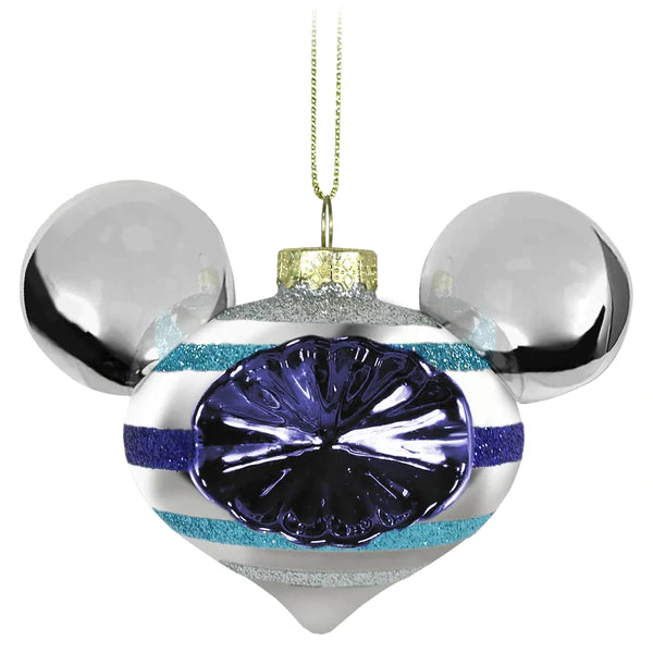 MickeyDisney Mouse Icon Glass Droplet Ornament Set