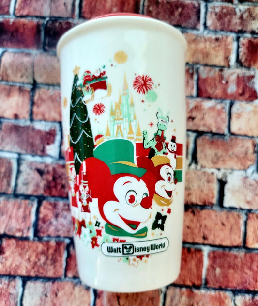 Disney World Starbucks Vintage Style Holiday Christmas Travel Tumbler 2021